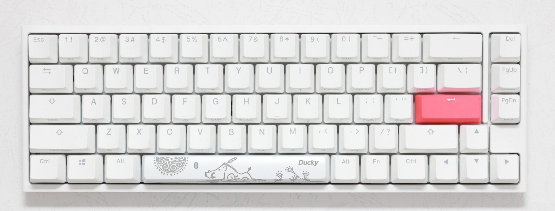 teclado_gamer_ducky_one_2_sf_rgb_white_cherry_mx_blue_double_shot_pbt_mecanico - Imagen 2