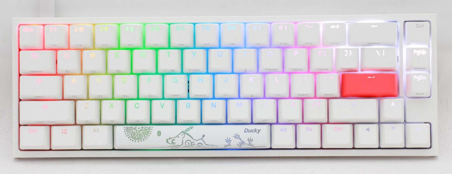 teclado_gamer_ducky_one_2_sf_rgb_white_cherry_mx_blue_double_shot_pbt_mecanico - Imagen 14