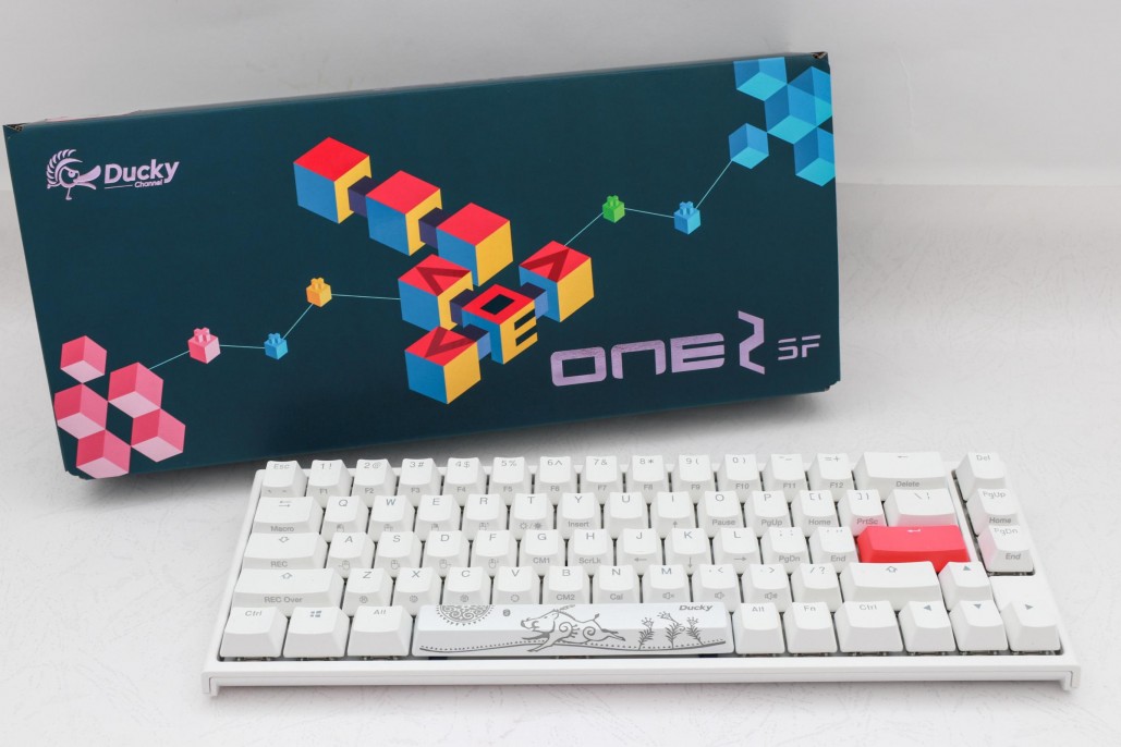 teclado_gamer_ducky_one_2_sf_rgb_white_cherry_mx_blue_double_shot_pbt_mecanico - Imagen 8