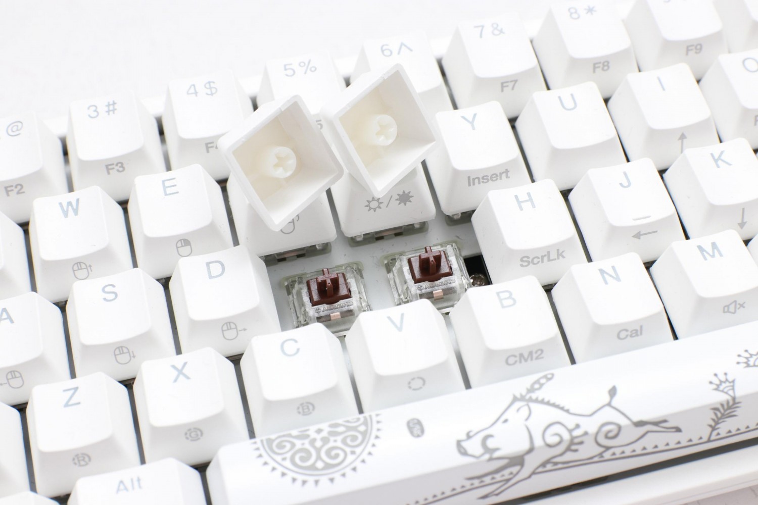 teclado_gamer_ducky_one_2_sf_rgb_white_cherry_mx_blue_double_shot_pbt_mecanico - Imagen completa 6