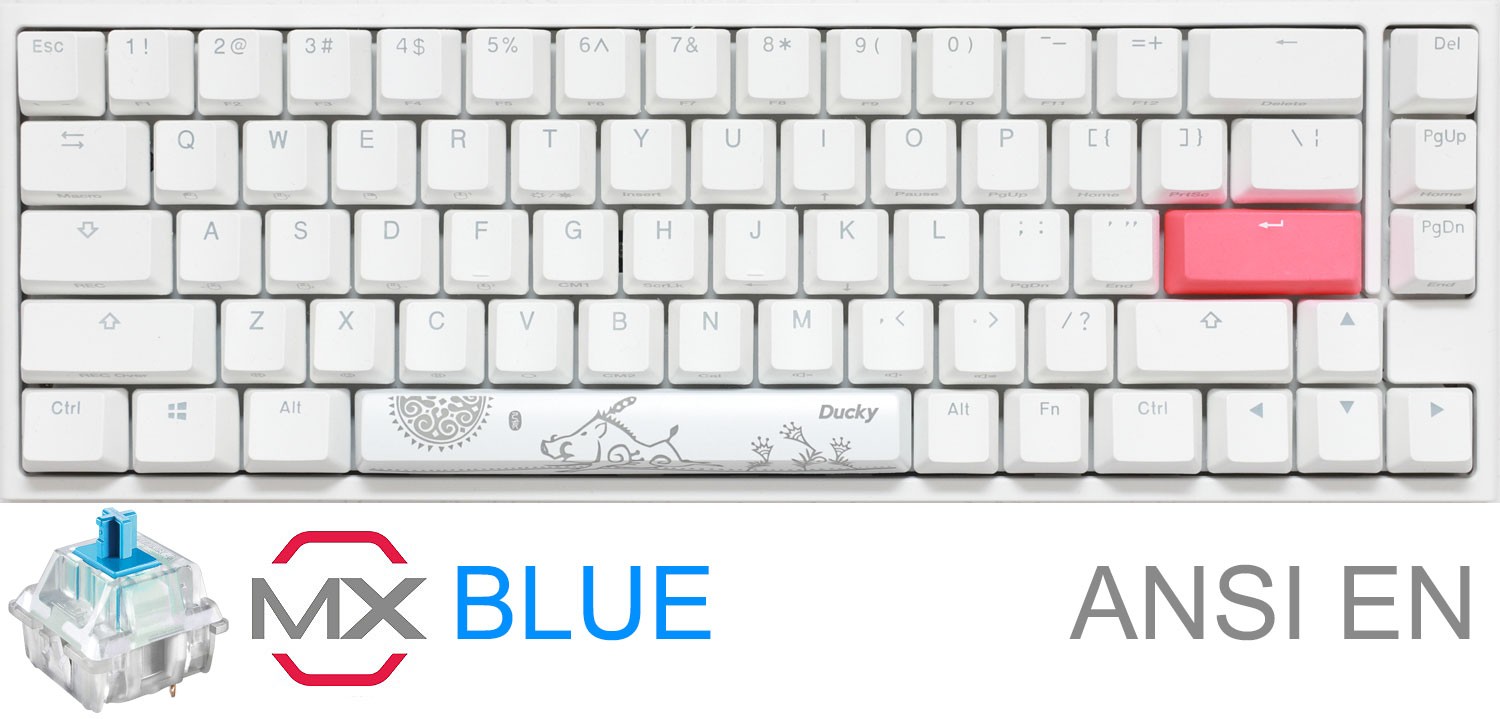 teclado_gamer_ducky_one_2_sf_rgb_white_cherry_mx_blue_double_shot_pbt_mecanico - Imagen completa 1