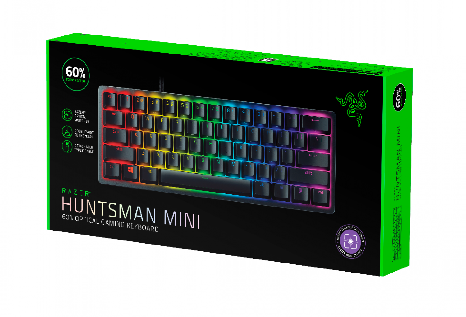 teclado_gamer_razer_huntsman_mini_purple_switch_clicky_espanol - Imagen completa 1