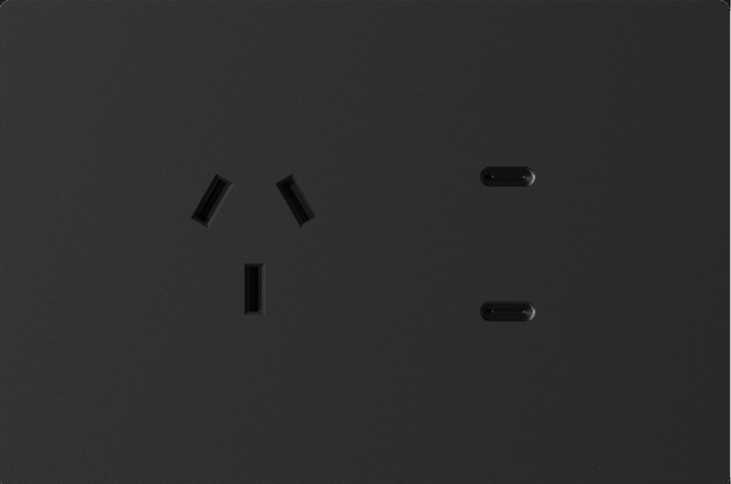 tomacorriente_y_usb_c_milan_negro_macroled__ac_250__10a_max__1_usb_c_20w__bastidor_metalico - Imagen completa 1
